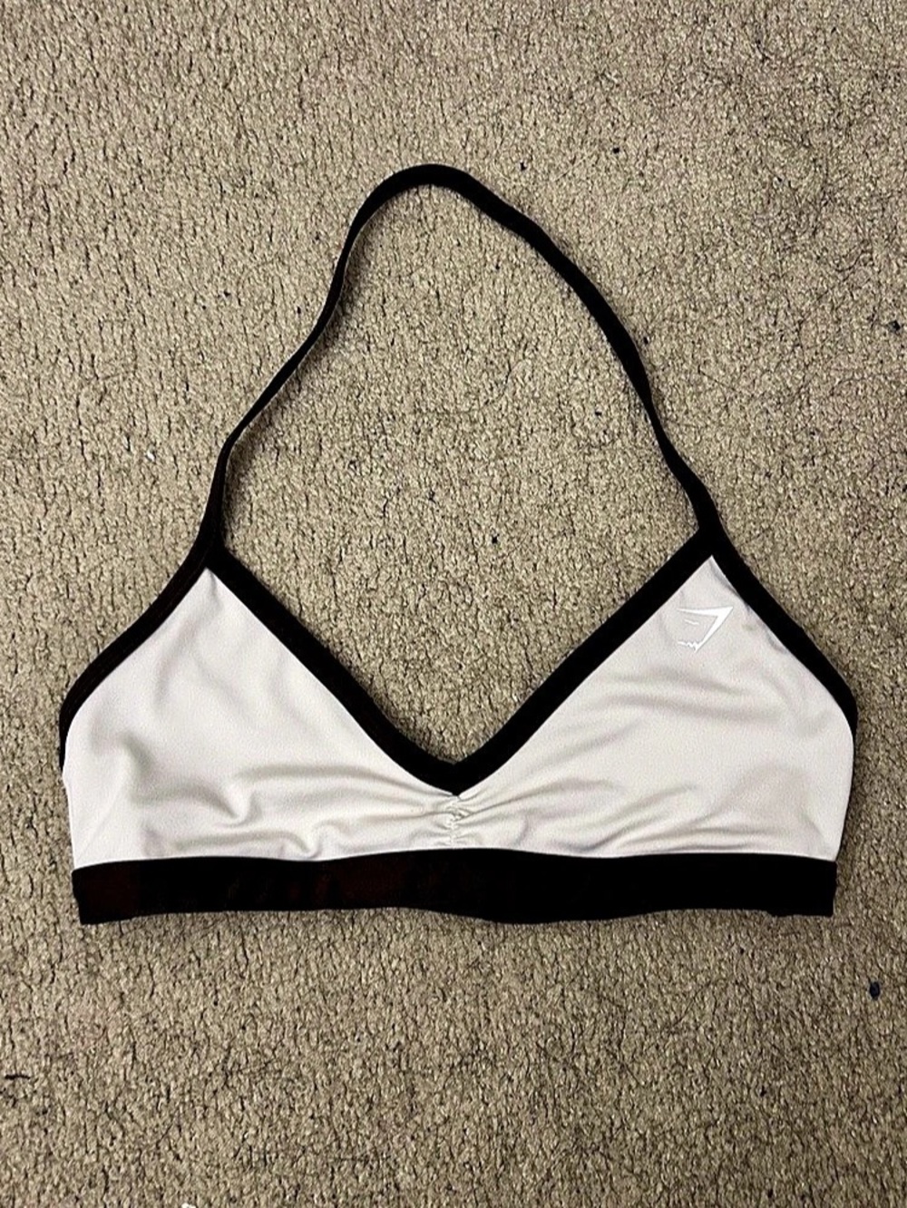 Gymshark White & Brown Minimal Sports Bra